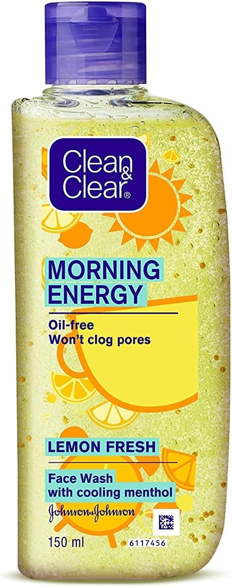Clean & Clear Morning Energy Lemon Fresh Face Wash, Yellow, 150 ml