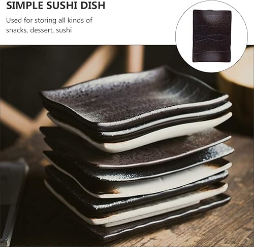 Miniatura 9 de Hemoton Bandeja de cerámica para servir sushi, platos rectangulares de porcelana japonesa, platos de servir para ensalada de sushi, pasta y queso