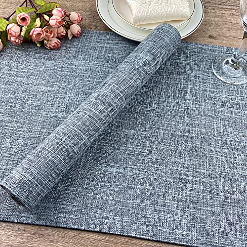 Weabetfu Cloth Placemats Set Of 6 Heat Resistant Dining Table Placemmats Cotton Linen Machine Washable Kitchen Table Mats Wrinkle Free Thick Fabric Place Mats,Easy To Clean,13" X 19" #TOP4
