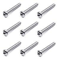 Vista 114 de MroMax 30 tornillos de máquina Phillips de cabeza plana M2 x 0.197 in, acero inoxidable 304 18-8, rosca completa, tornillos de cabeza cruzada gris