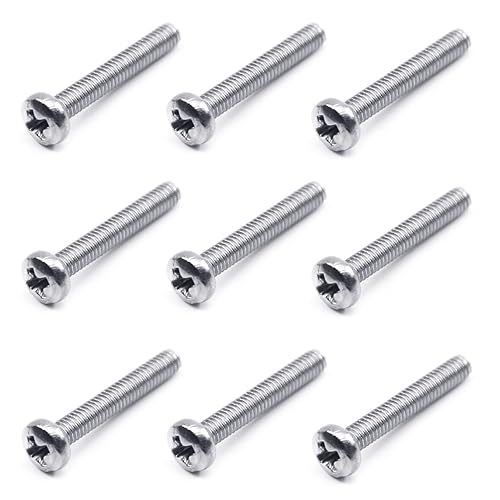 Miniatura 114 de MroMax 30 tornillos de máquina Phillips de cabeza plana M2 x 0.197 in, acero inoxidable 304 18-8, rosca completa, tornillos de cabeza cruzada gris