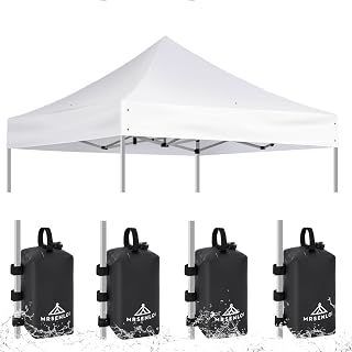 Mrsenloi 10x10 Canopy Replacement Top, with 4 Weight Bags, White