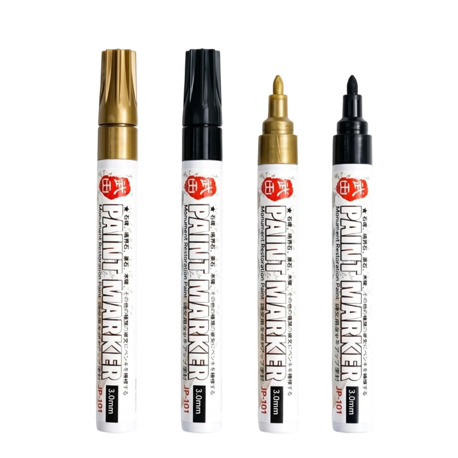 Xivicii Black/Gold 2 Pcs Tombstone Marker Pen, 3Mm Waterproof Sunproof Gravestone Paint Pen For Restoring Faded Grave Inscriptions ( And Gold)