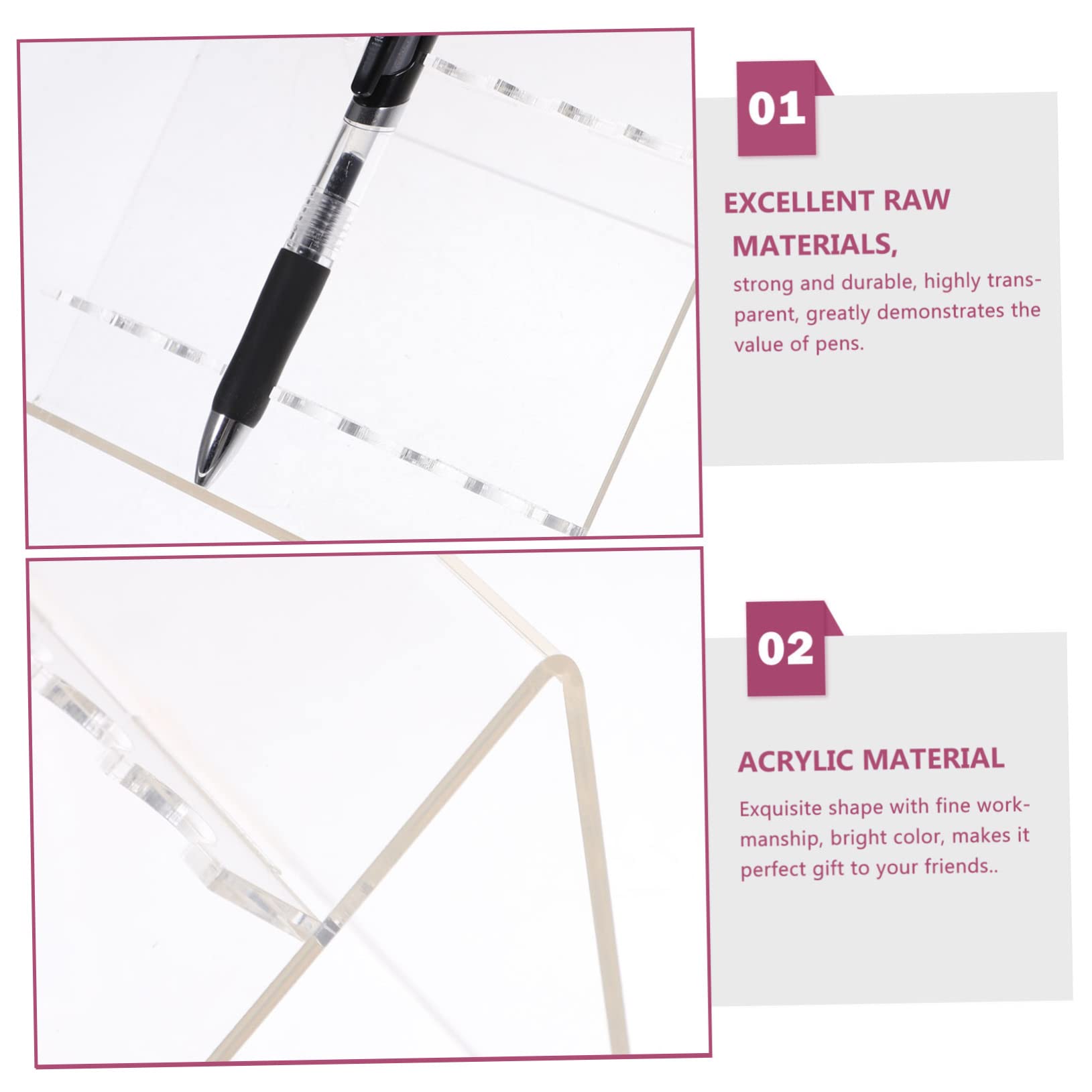 DOITOOL 3 Pezzi Porta Penna Ergonomico Gioco Di Grandi Dimensioni Display Moderno Organizzatore Blu In Piedi Rosa Pieghevole Portatile Per Matite Transparent Acrilico