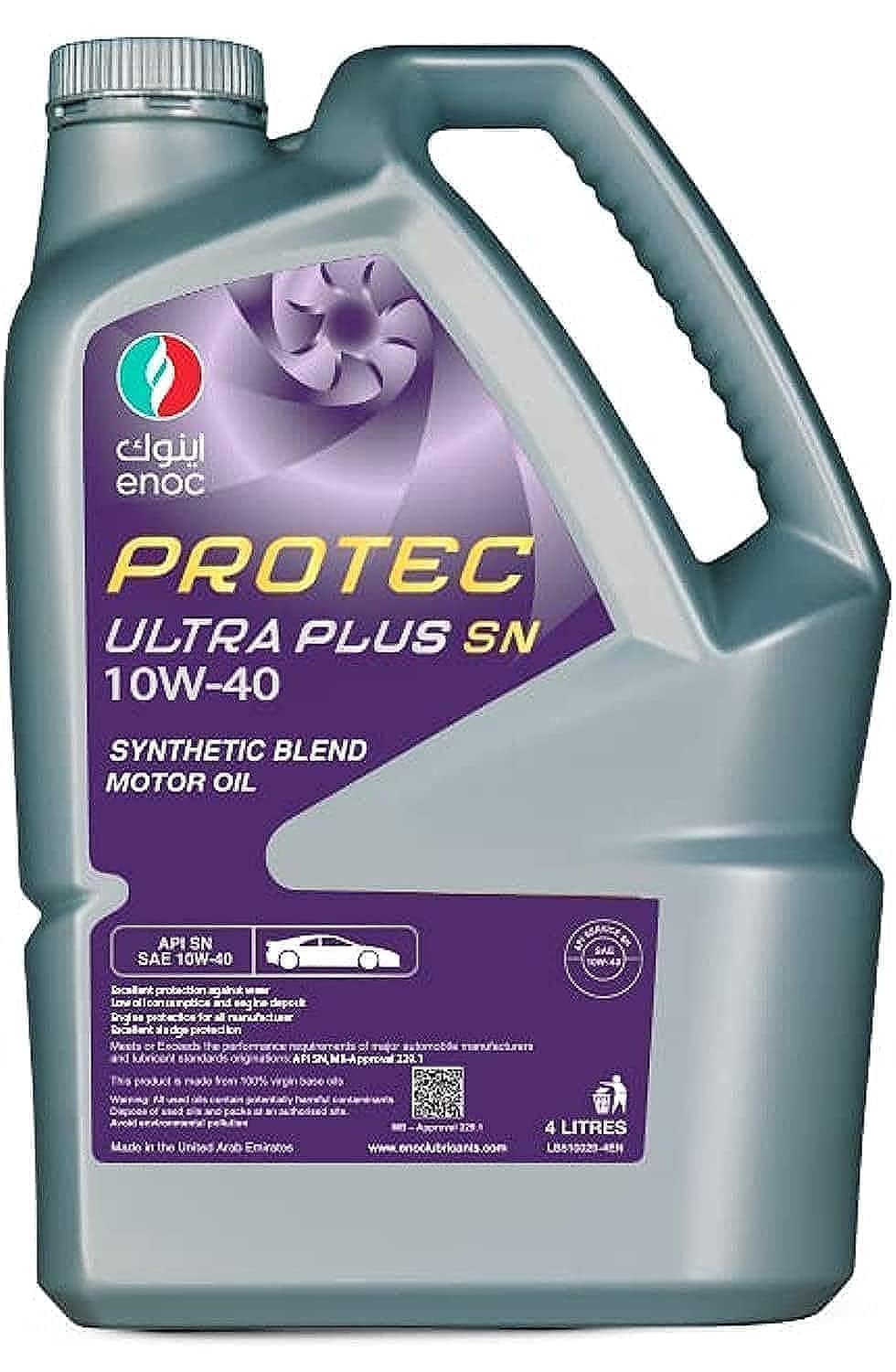 ENOC Protec Ultra Petrol Engine Oil Plus SN 10W-40-4Litre