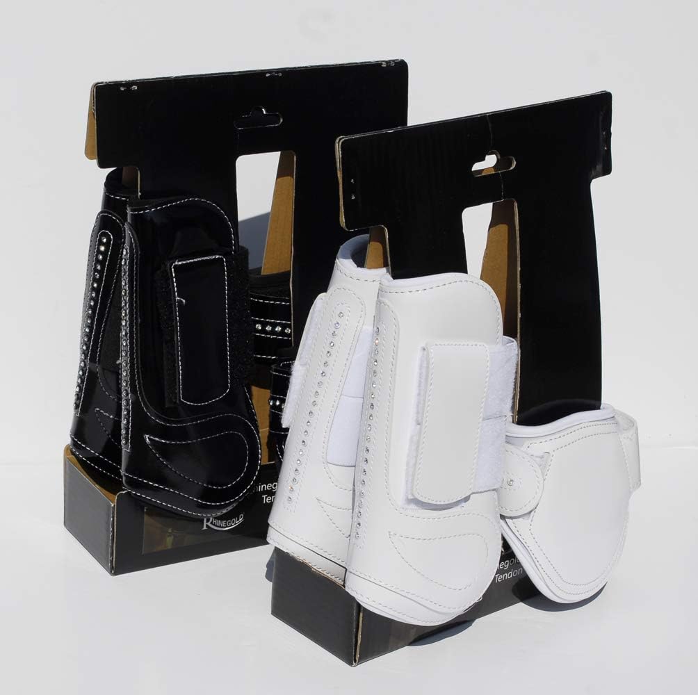 Rhinegold Patent Tendon & Fetlock Boot Set with 'Crystals'