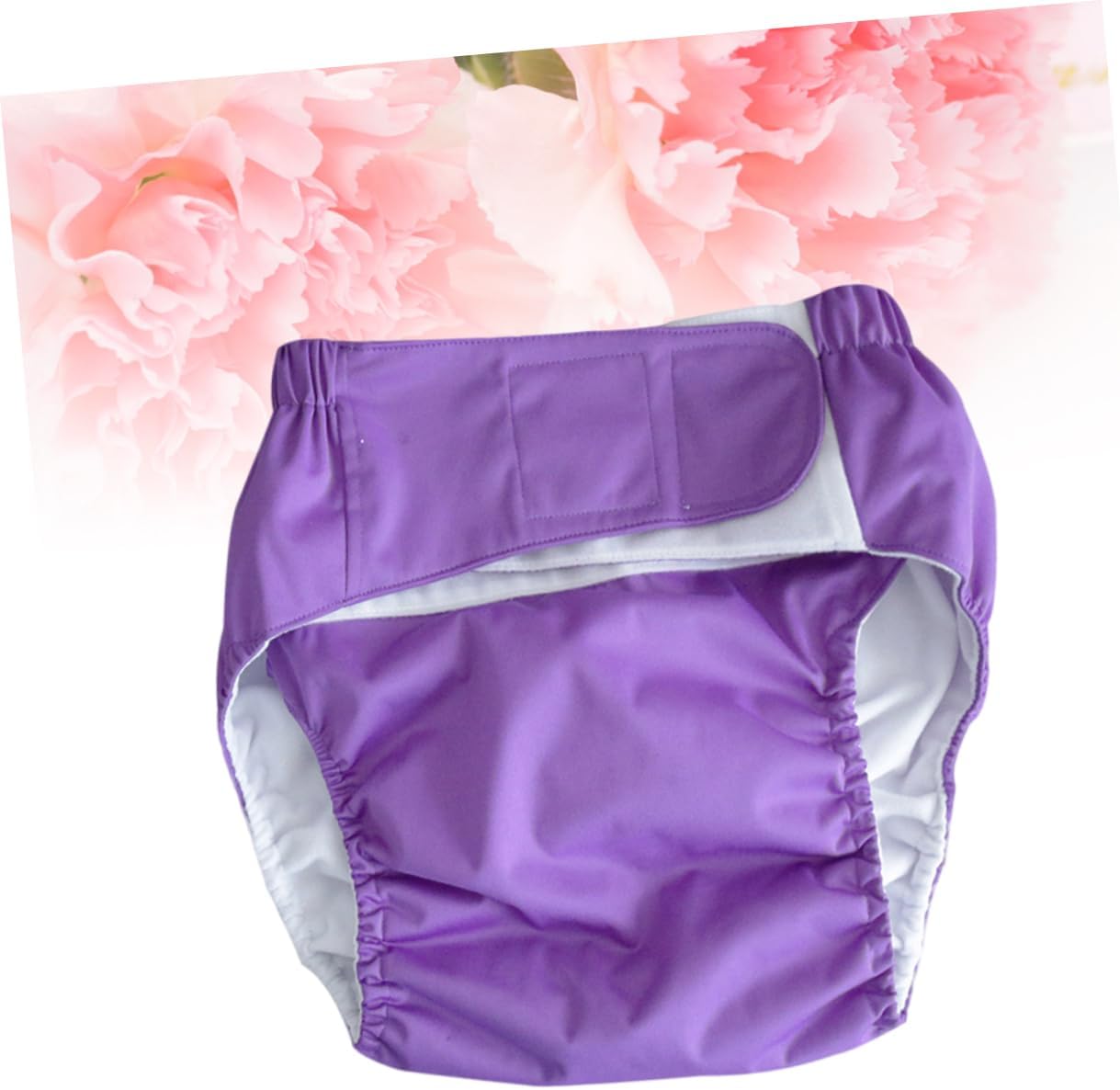 SECFOU Adjustable Adult Diapers Washable Cloth Pants Waterproof Leakproof Underwear for Men and Women Dark Purple