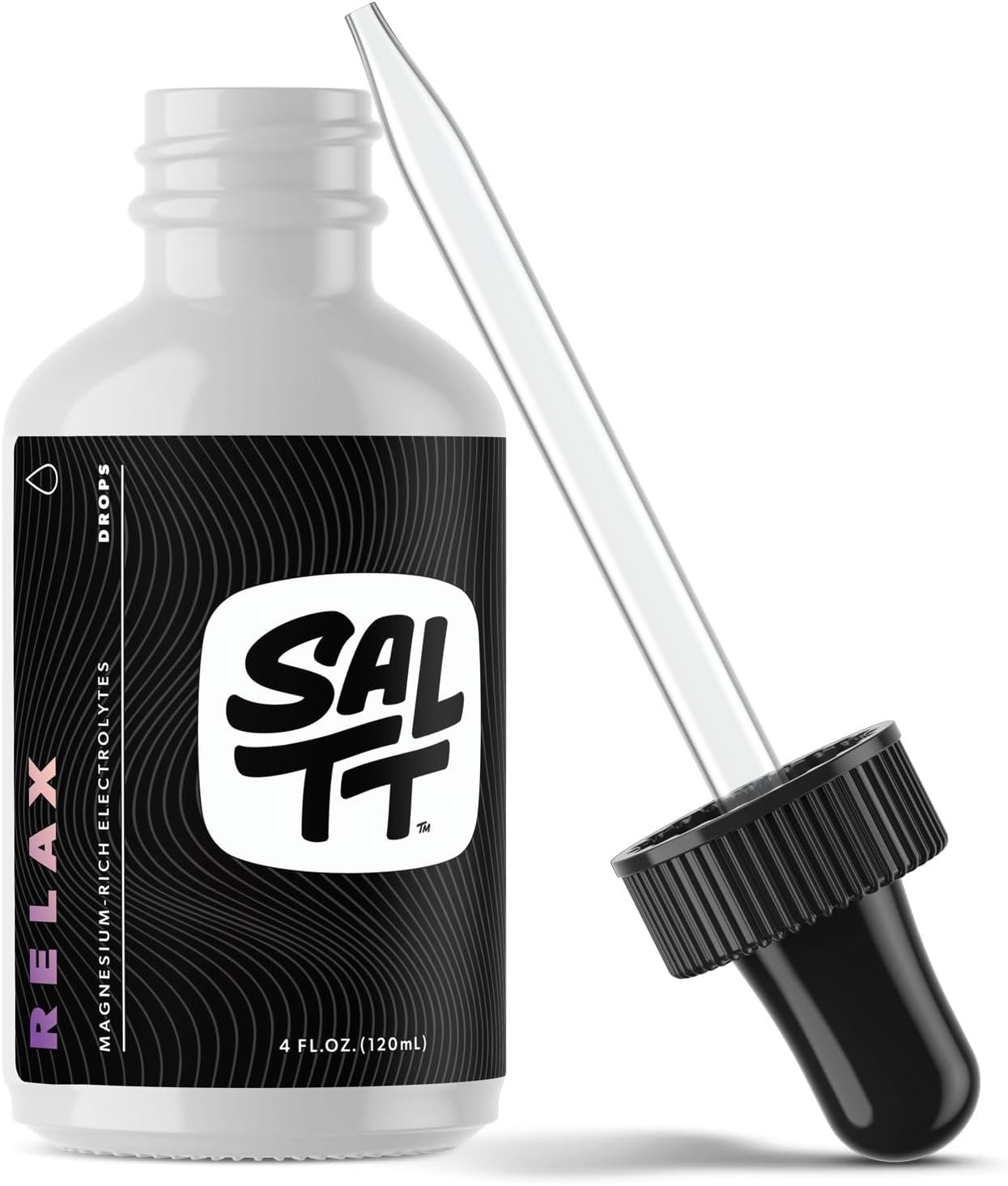 SALTT Relax Magnesium Drops - Ionic Magnesium Chloride w/Sodium, Potassium, Electrolytes - Trace Minerals Drops - Gluten Free, Sugar Free, Keto Friendly - from Utah's Great Salt Lake - 120ml Dropper