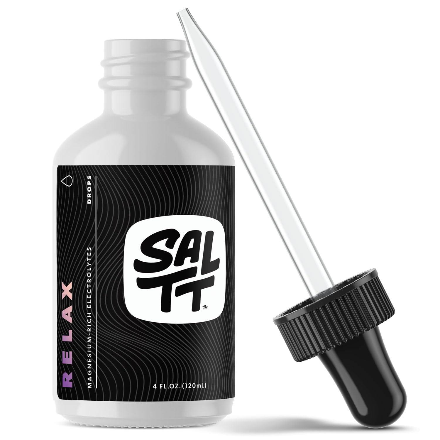 SALTT Relax Magnesium Drops - Ionic Magnesium Chloride w/Sodium, Potassium, Electrolytes - Trace Minerals Drops - Gluten Free, Sugar Free, Keto Friendly - from Utah's Great Salt Lake - 120ml Dropper