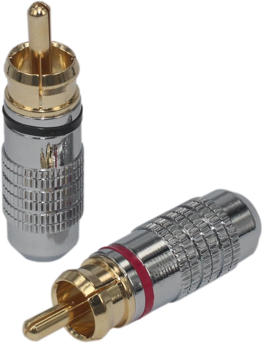 [4pcs] 4 pcs Total Hi End RCA Male Plug Adapter Audio Phono Gold Plated Solder Connector KK-02