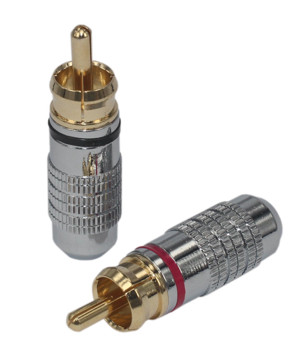 [4pcs] 4 pcs Total Hi End RCA Male Plug Adapter Audio Phono Gold Plated Solder Connector KK-02