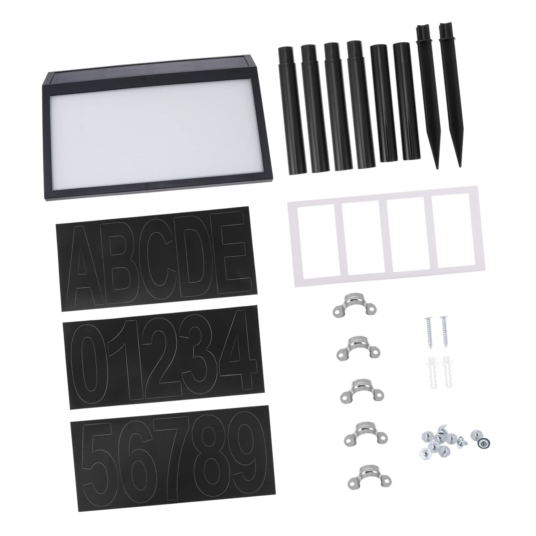 Lampada Solare da Giardino Numeri Civici LED 10 Smd 1200mah Nero in Abs e PC per Esterni Facile da Installare nel Terreno per Ristoranti e Centri Commerciali