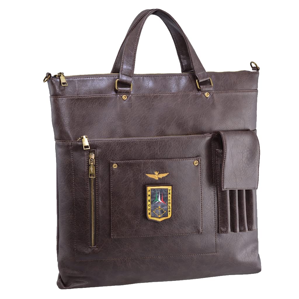 Aeronautica Militare Borsa porta PC linea Pilot con organizer interno, zip interna e tracolla.