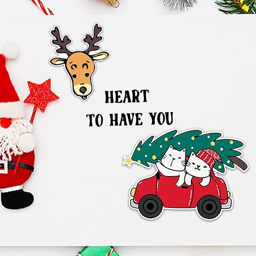 Miniatura 10 de Estivaux Árboles de Navidad, gnomos, sellos transparentes y troqueles para hacer tarjetas, sellos de goma de cascabel de Navidad, gnomos de Navidad,