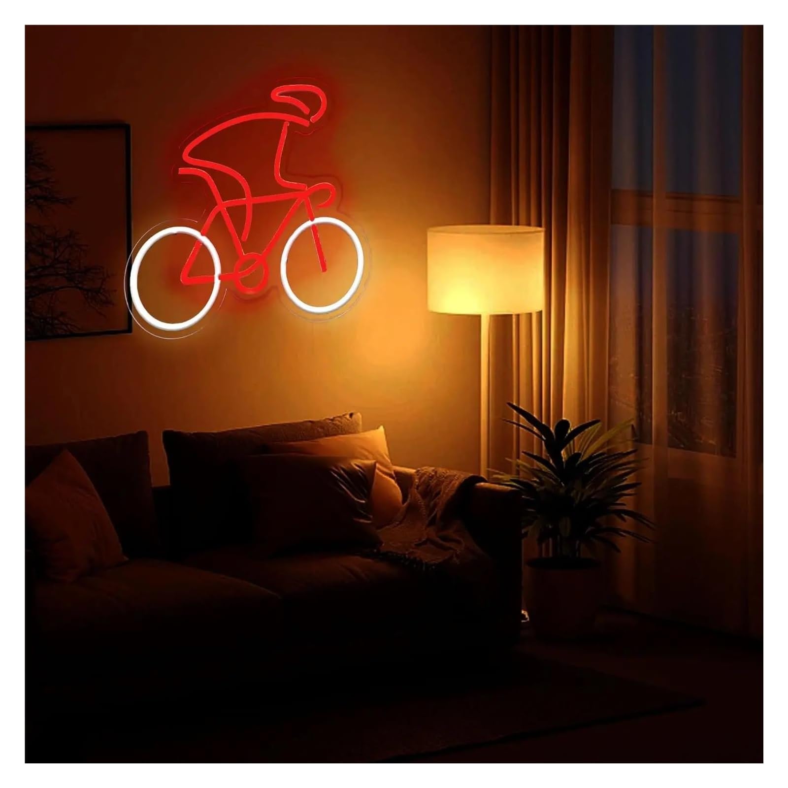 Scritta luminosa Insegna Al Neon Per Bicicletta Per Club, Camera Da Letto, Garage, Decorazione Estetica, Disegno Per Gli Amanti Della Bicicletta 36x32cm