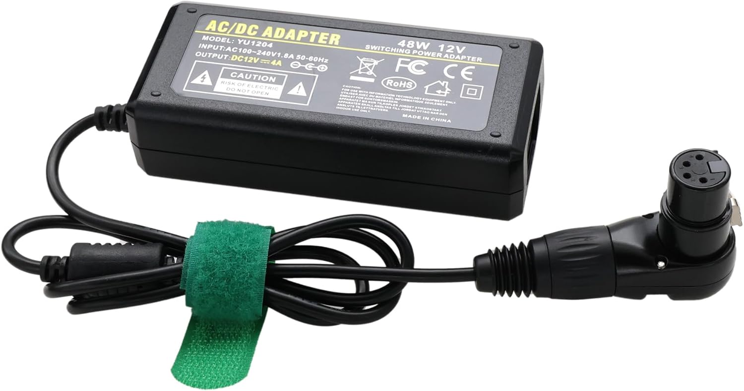 Right-Angle XLR 4 Pin Power Supply Adapter for Sony PMW400 3500V F5500V Z750 Z580 Canon C400 C500 MKII Panasonic AK AJ Cinema Camera Monitor 12V 4A DC