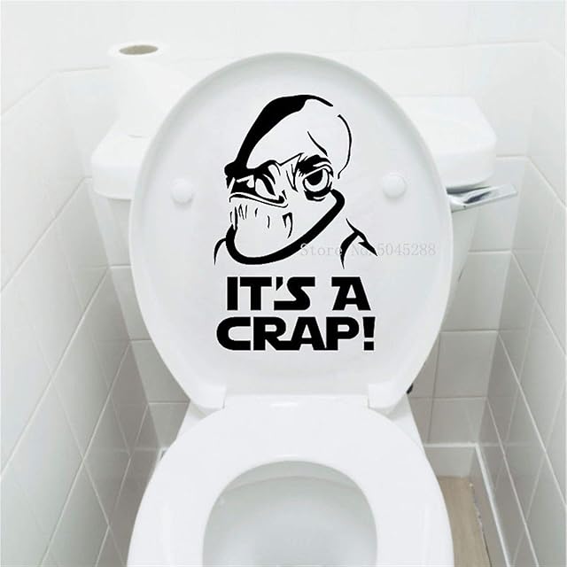 YANSHAN The Mysterious Power Toilet Seat Decal And Graphics Darth Vader Bathroom Toilet Restroom Sticker Classic Decoration GA046 (Color : LL008, Size : Black)