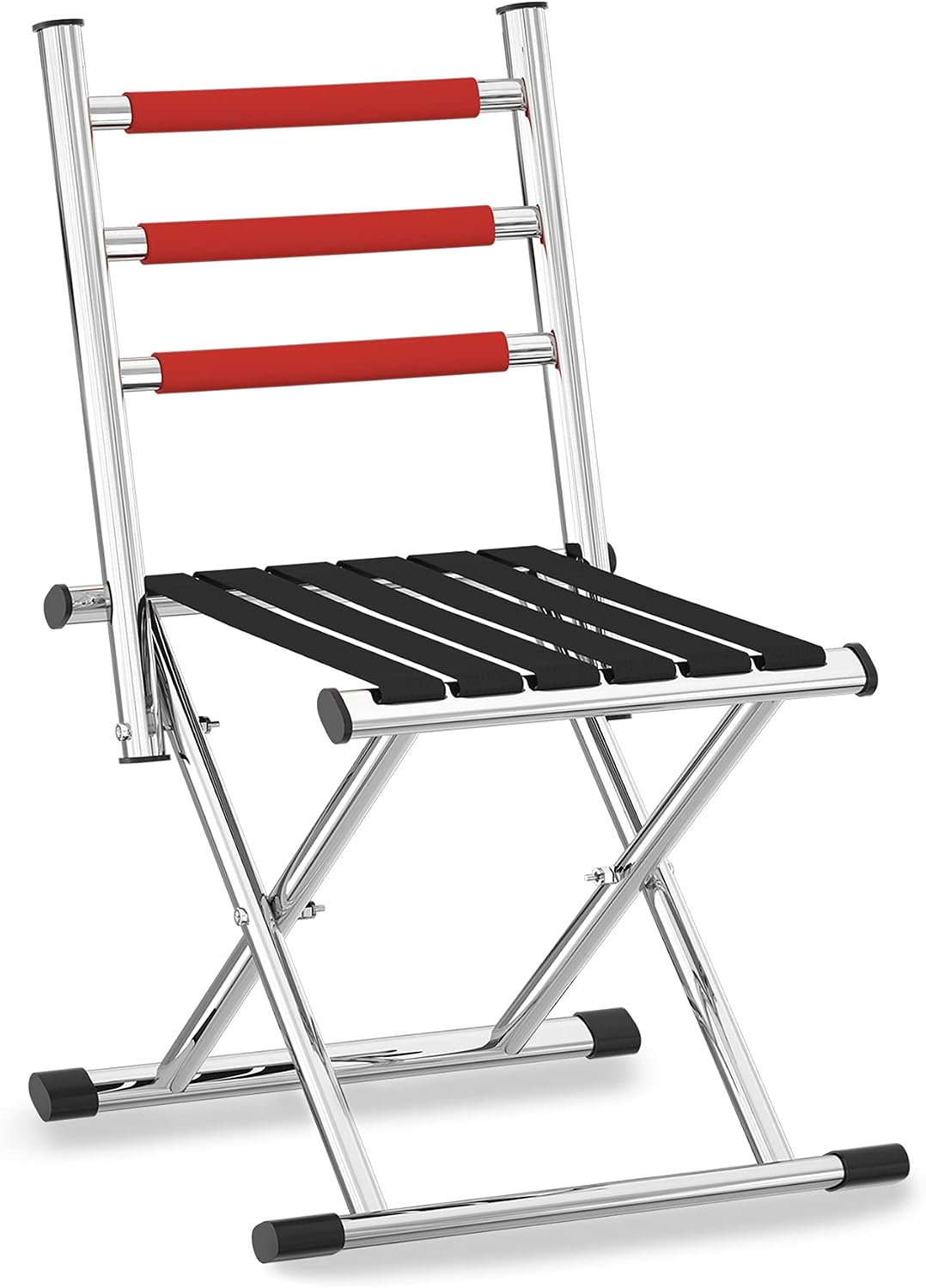 Portable Folding Camping Chair - Foldable Hunting Seat with Backrest, Lightweight Camp Stool with Back Support for Outdoor