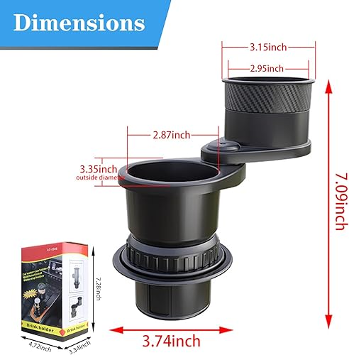 Miniatura 2 de Expansor de portavasos de automóvil mejorado, base ajustable y expansor para vehículos, compatible con tazas, compatible con tazas Yeti de 14243640