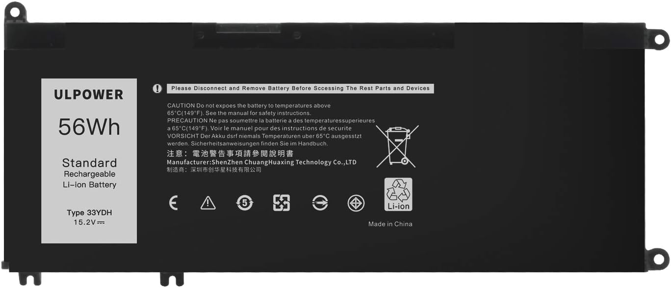 New Genuine 33YDH Battery for Dell G3 15 3579 17 3779 G5 15 5587 G7 15 7588 Inspiron 17 7773 7577 7778 7779 7786 Latitude 13 3380 14 3490 15 3580 3590 Series Laptop 99NF2 15.2V 56Wh