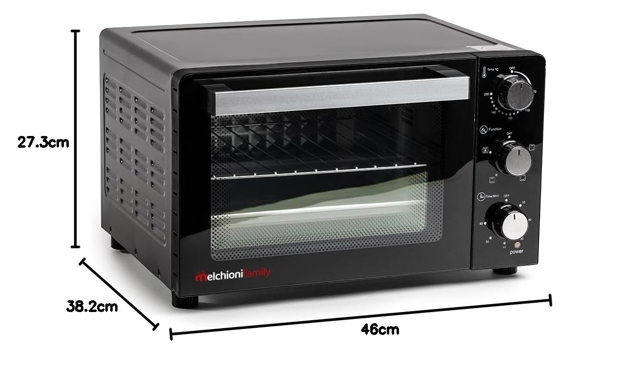 Forno Elettrico Devil 23 Litri Melchioni doppio vetro di sicurezza termoisolato resistenze Acciaio grill, combinato ventilato luce interna 1200W Timer Termostato by Dimensione Elettronica