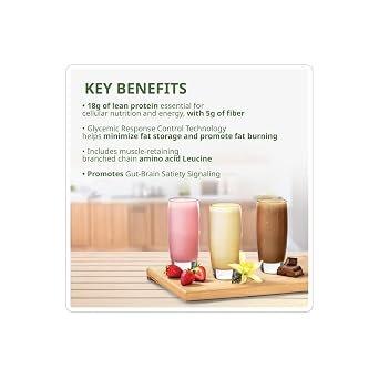NeoLife - NeoLifeShake - Meal Replacement Shake Powder, 25 Vitamins & Minerals, 22 Amino Acids, 18g High Protein Nutrition & 5gr Fiber, Protein Powder for Shakes - Berries n' Cream, Weight 22.8 oz (645g)