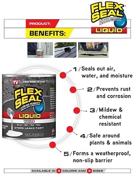 Flex Seal Liquid, 16 oz, Black, Liquid Rubber Coating Sealant, Waterproof, Flexible, Breathable, and UV Resistant, Roof Repair, Basements, RV, Campers, Trailers, Marine, EPDM, Masonry