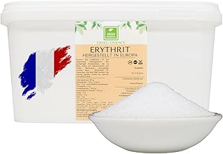 Kalorienfreier Zuckerersatz Erythrit 5kg BOX in wiederverschließbaren Plastikdose - ‎zuckerfreies Süßungsmittel Erythrit im nachfüllbarer Eimer - hergestellt in der EU in Frankreich Green Essence