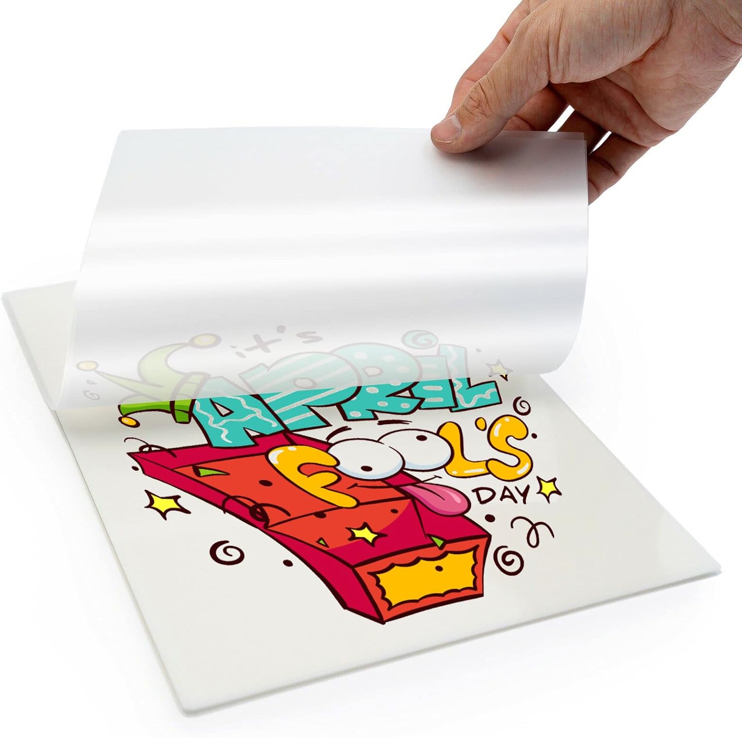 AOK Film 100 Sheets Premium (8.3 x 13inch) A4+ PET Transfer Film DTF Heat Transfer for DTF Printer Single Sided, Hot/Cold Peel DTF Film for DTF Inkjet Printer