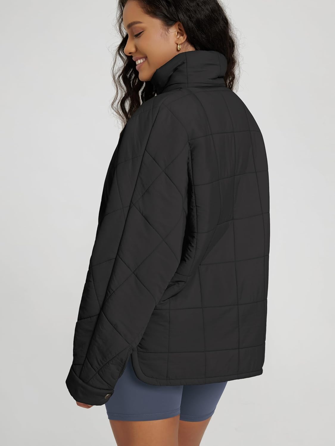 ODODOS Women's Sherpa Lined Insulated Jacket Full Zip Split Hem Long Sleeve Coat Winter Warm Outerwear with Pockets - Image 3