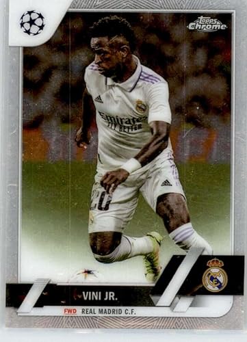 Miniatura 1 de 2022-23 TOPPS CHROME UEFA CLUB COMPETITIONS #20 VINI JR. REAL MADRID C.F. SOCCER OFFICIAL TRADING CARD OF SOCCER