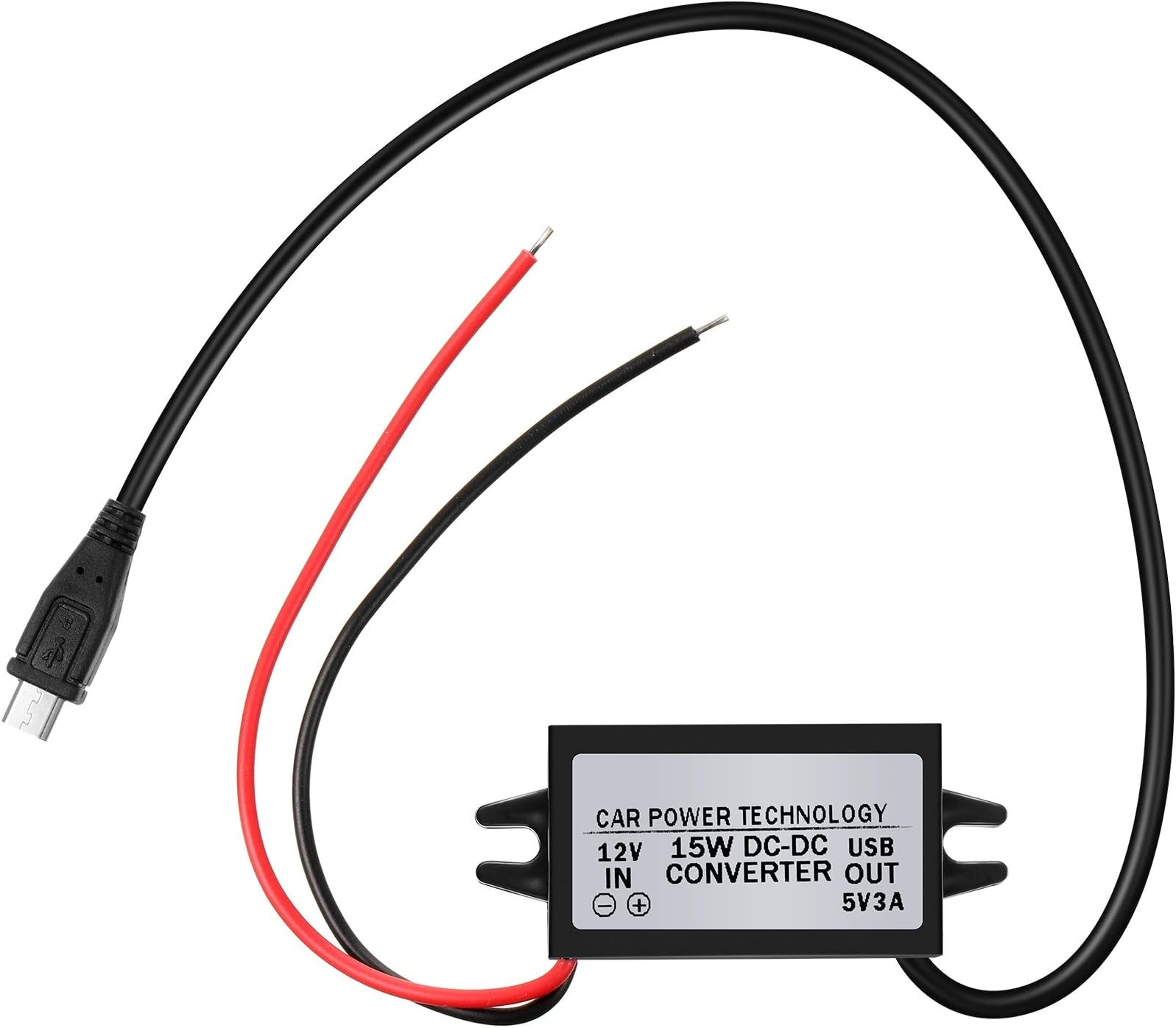 Weewooday Direct Current Buck Converter Module 12V to 5V Micro USB Power Adapter Compatible with Ring Alarm Keypad (1)