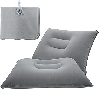 2 Pack Camping Pillow, Trekology Ultralight Inflating Travel Pillow-Compressible, Compact, Comfortable, Camping Pillow for Hiking,Camping,Traveling,Napping,Neck & Lumbar Support, Gray