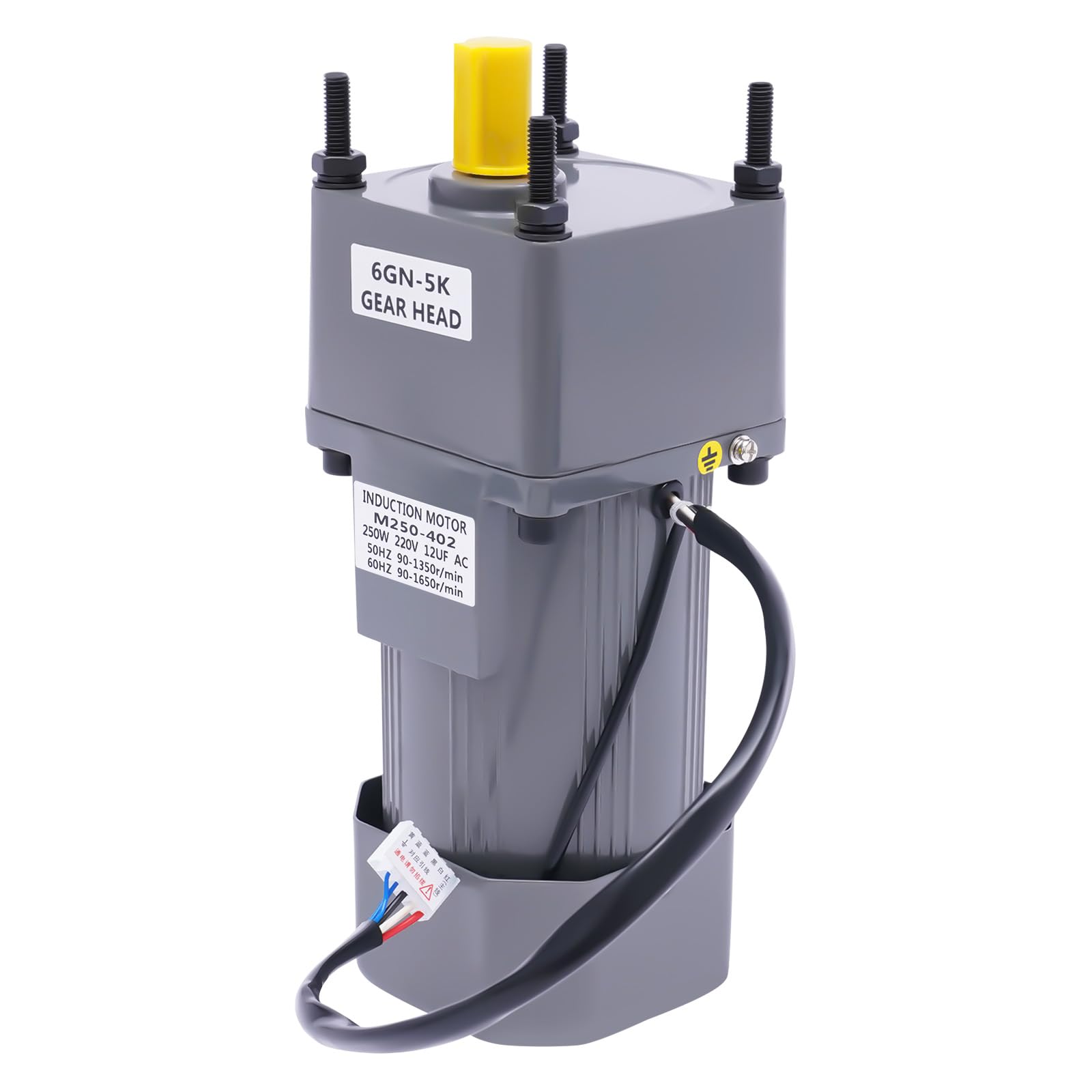 Silnik przekładniowy 220 V, 250 W, 5 K, bezstopniowa regulacja prędkości obrotowej, mały, regulator, uchwyt, łożyska kulkowe, do przemysłu, maszyn tekstylnych, urządzeń medycznych