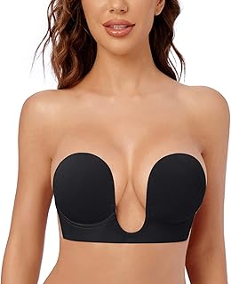 Women's Deep V Plunge Adhesive Backless Strapless Invisible Bra Breast Lift