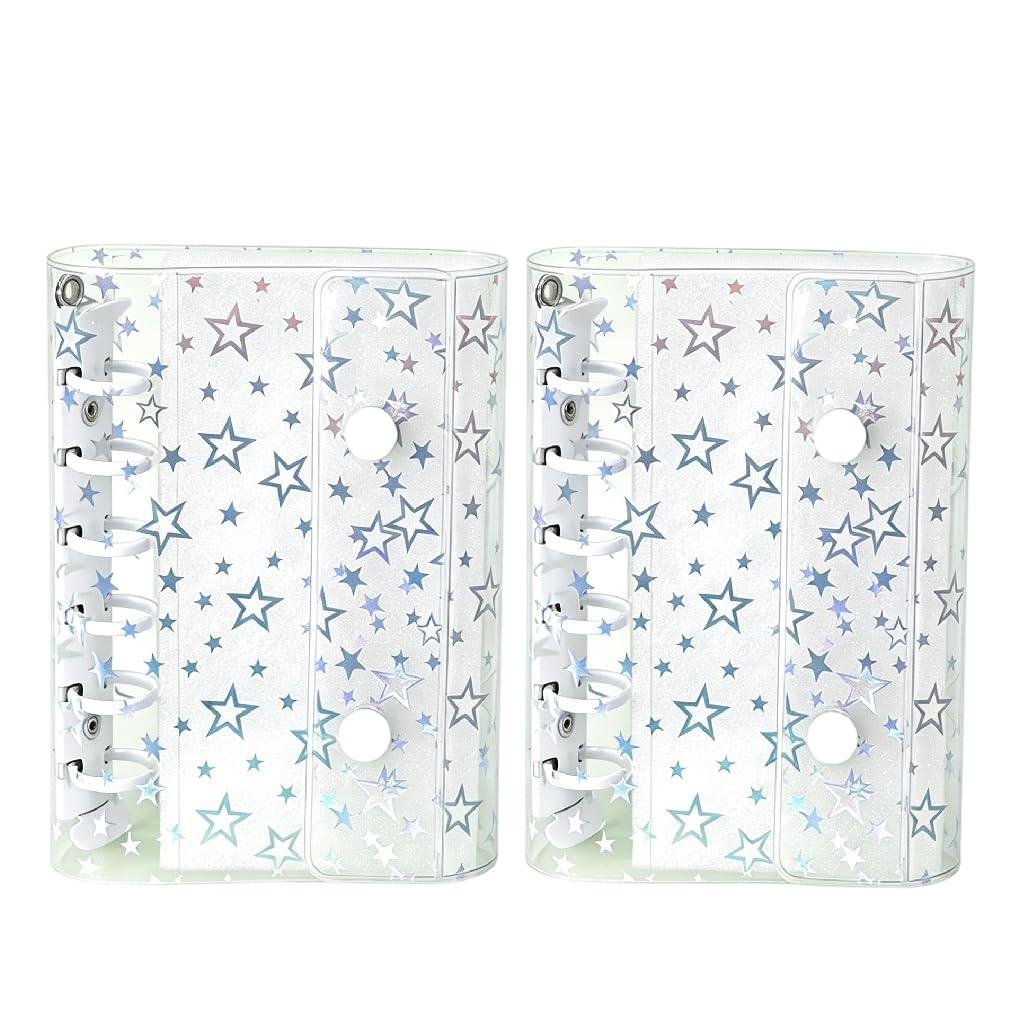 Raccoglitore ad anelli, formato A7, in plastica PVC, impermeabile, per scuola e ufficio (bianco-2)