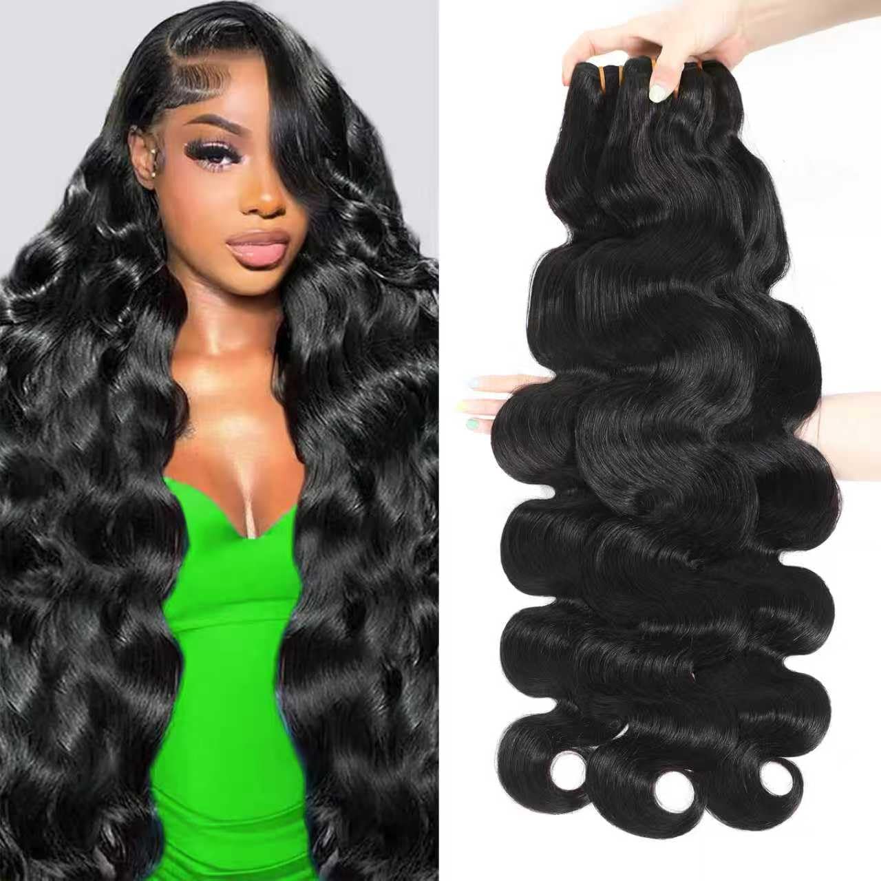16A Raw Body Wave Bundles Human Hair 100% Human Hair Bundles,Triple Lifespan Virgin Remy Hair Extensions,Keep Texture Silky Soft After Multiple Washes (Body Wave 4 Bundles, 16 18 20 22 Inch)