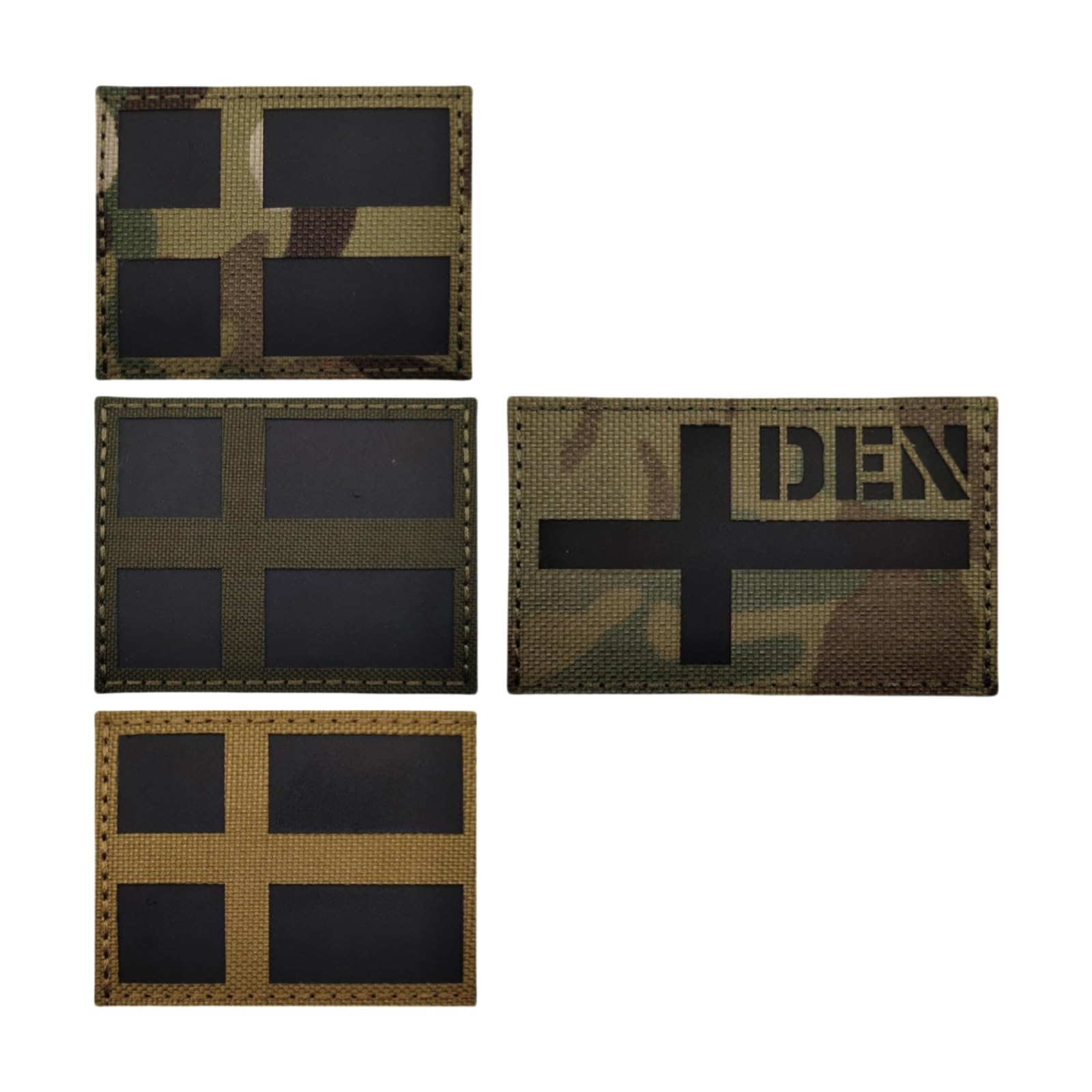 Patch réfléchissant infrarouge drapeau danois en nylon pour gilets et casques tactiques