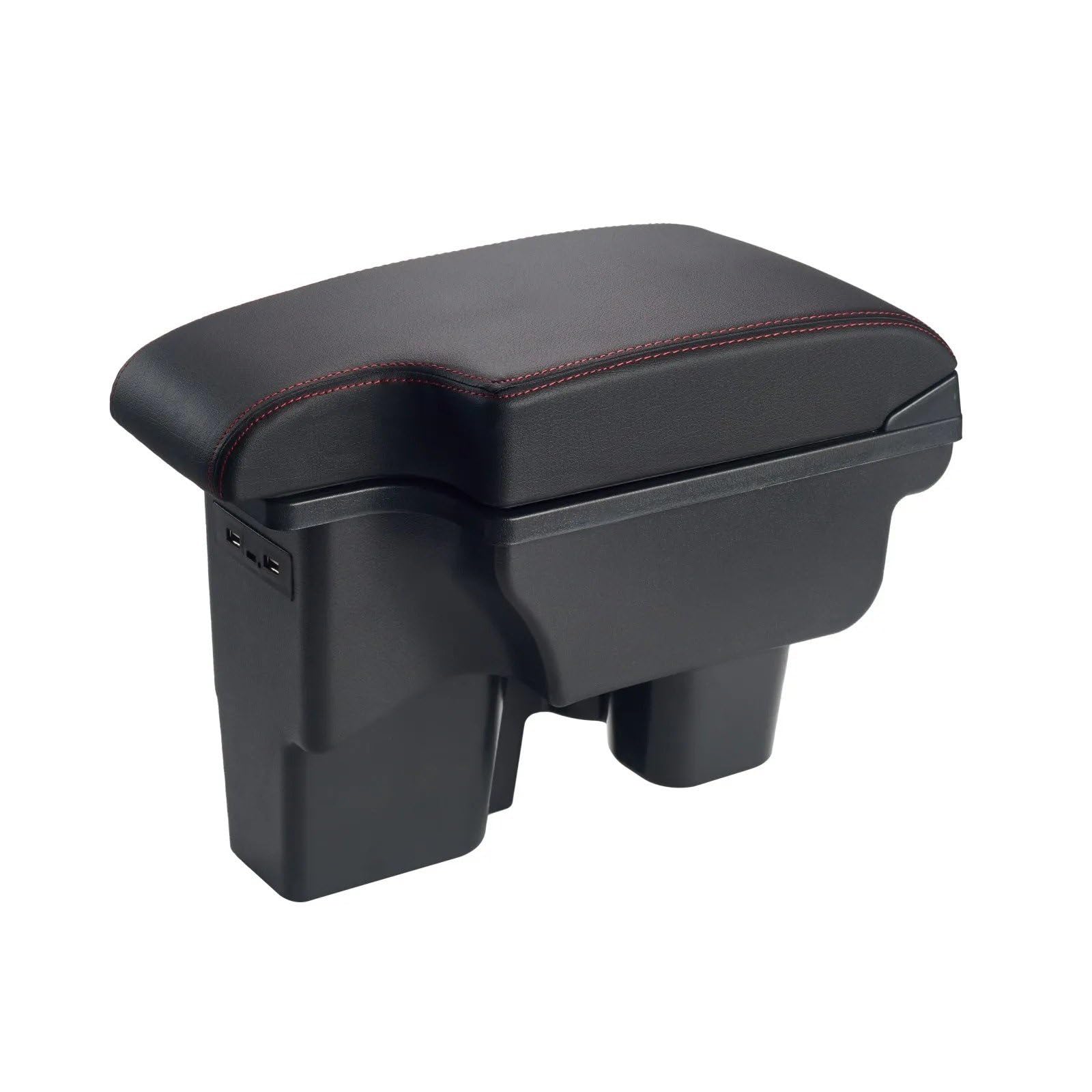 Armrest Box For Toyota For Hilux Armrest Storage Box Retrofit Interior Parts Holder Ashtray Accessories USB LED Car Armrests(Red line USB)