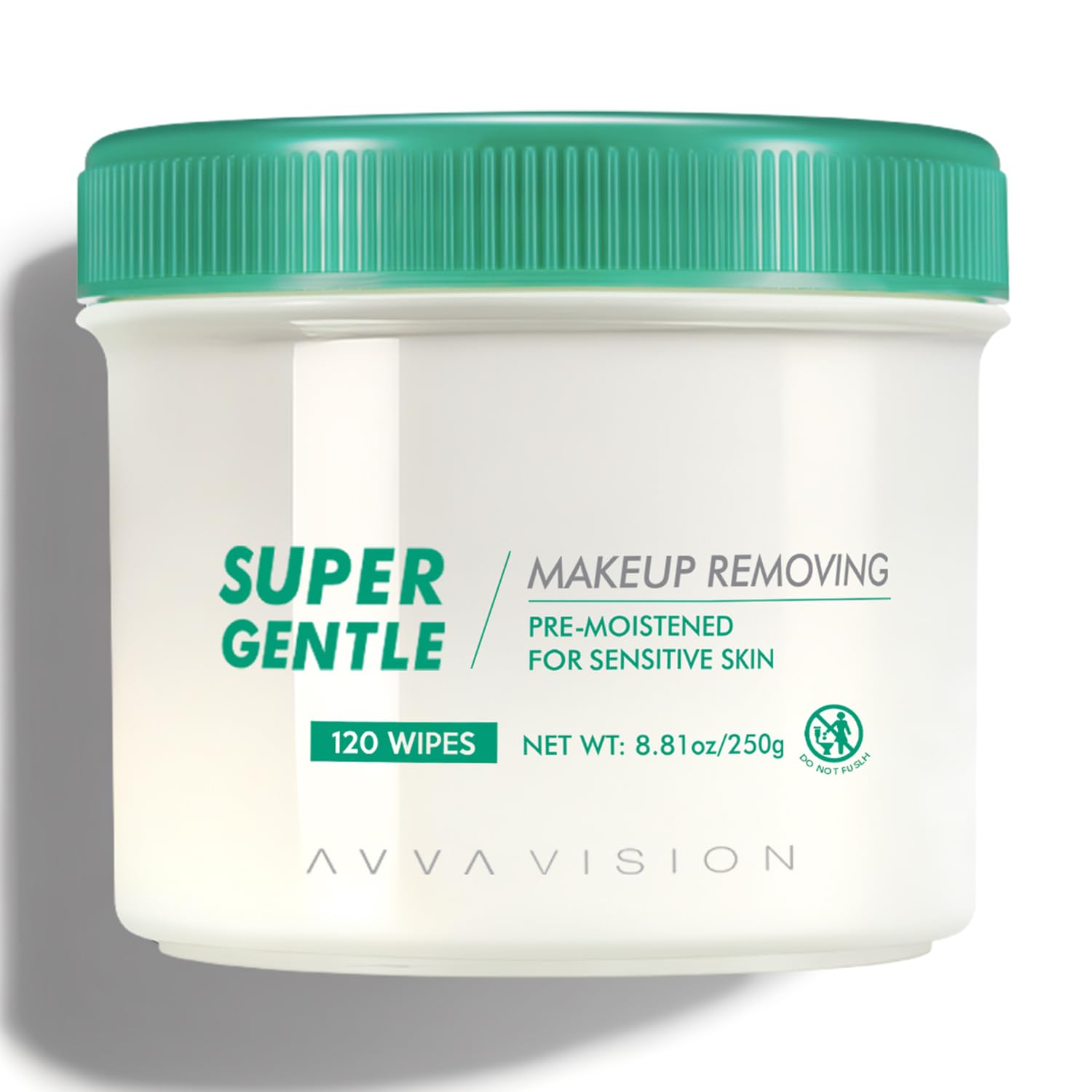 Product image of Super Gentle Makeup Remover Wipes Sensitive Skin Eye Makeup Removal Pads Facial Cleansing Plant-Based Fibers, 120 Wipes