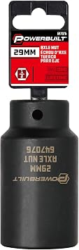 Powerbuilt 1/2-inch Drive 29mm Axle Nut Socket, Point Extra Deep, Remove Front Wheel Drive Axle Shaft Nuts, Pin Hole - 647076