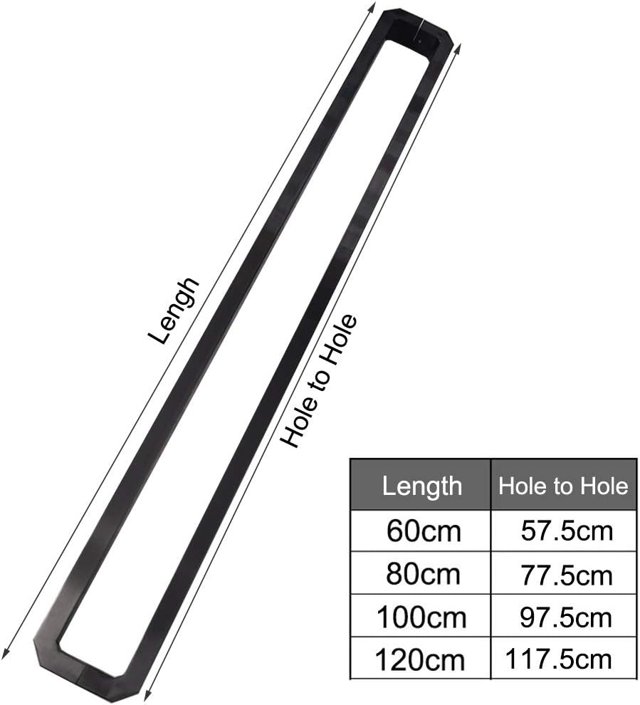 Door Handle Black Pull and Flush Door Handle Set for Toilet Kitchen Office - Sliding Door Handle Heavy Duty Barn Door Hardware Replacement External Internal Double Side Door Pull