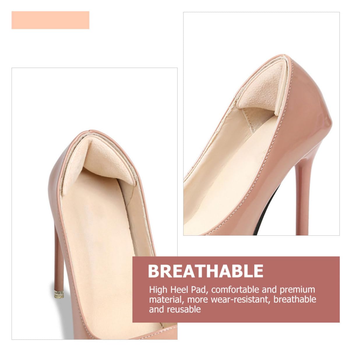 Baluue 24paare Selbstklebende Fersenschutzpolster Weiche Bequeme Fersenpolster Für Hohe Schuhe Verhindern Reibung Und Blasenbildung Geeignet Für High Heels Sneaker Und Mehr