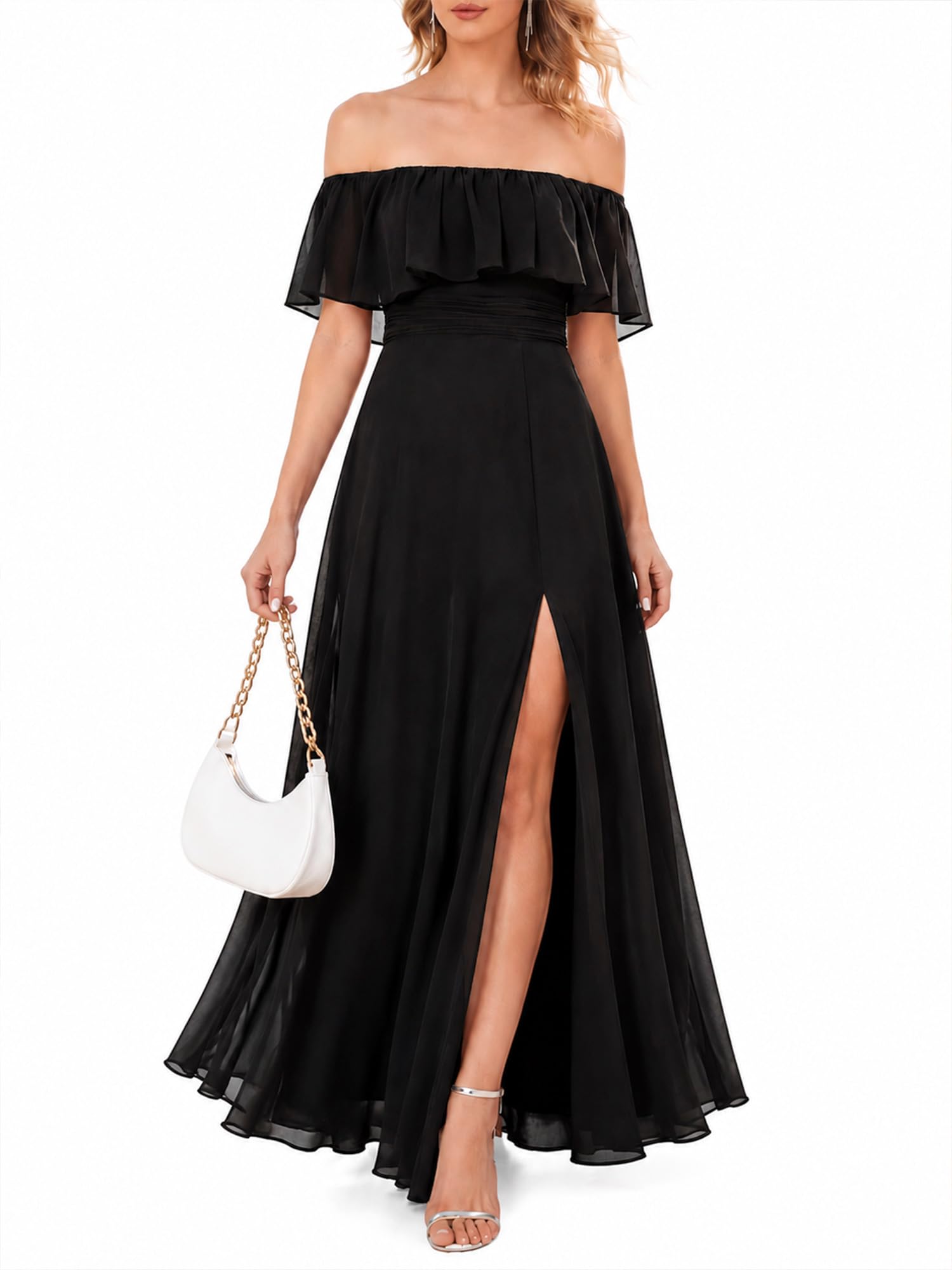 Ever-Pretty Off Shoulder Chiffon Dress