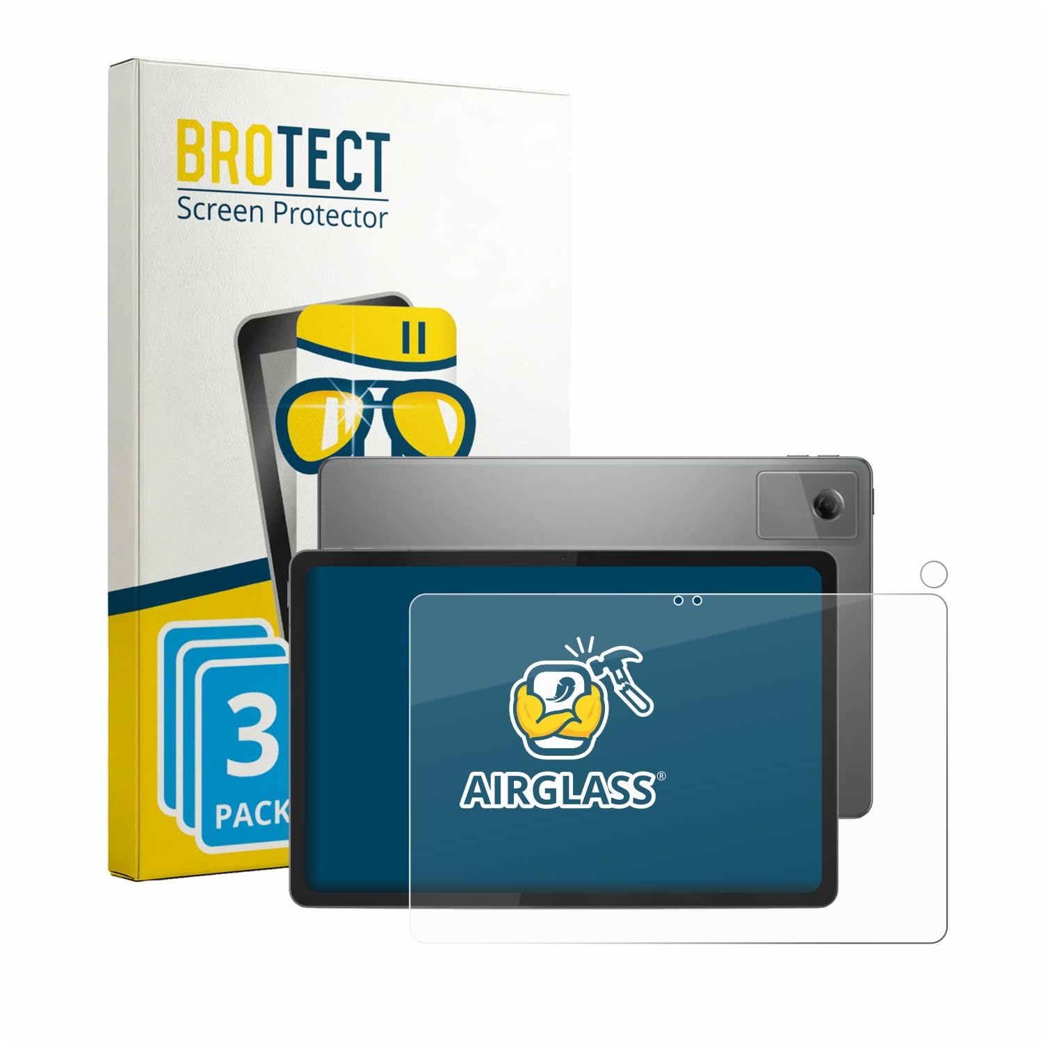 brotect 3 Pezzi Pellicola Vetro per Lenovo Idea Tab 11" 2025 TB336FU | (Fronte+Fotocamera) Chiara Protezione Schermo Made in Germany, Durezza 9H Anti-Graffio Glass Screen Protector