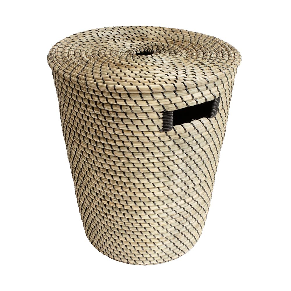Panier à linge Phuket en jonc de mer pour une buanderie au style bohème chic