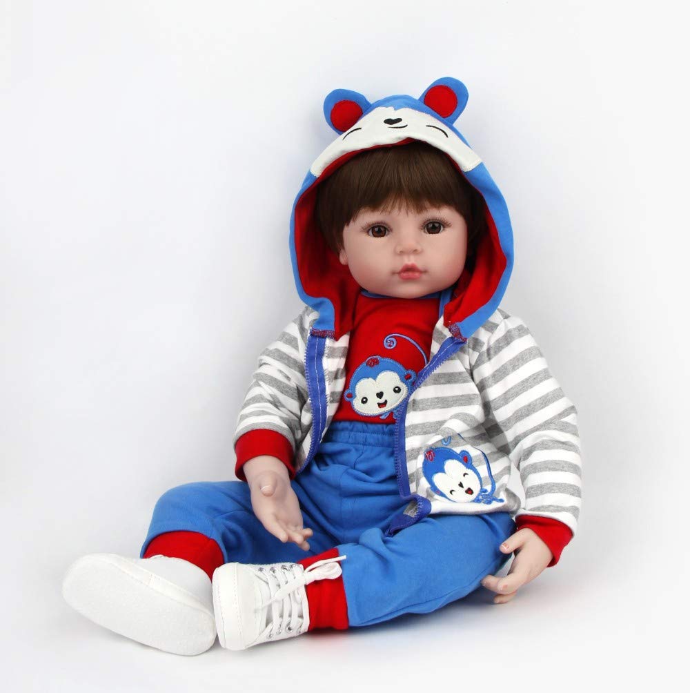 ZIYIUI Reborn Baby Dolls 50 cm Prawdziwe miękkie winylowe silikonowe realistyczne lalki maluch Realistyczne zabawki Reborn Baby Boy dla wieku 3+ (50 cm Reborn Lalki chłopca)