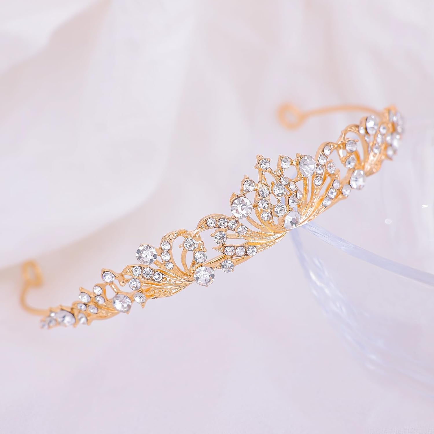 Gold Tiara Crown for Women Wedding Tiaras for Bride Princess Crowns and Tiaras for Girl Rhinestone Crowns for Birthday Halloween Cosplay Christmas Party Prom Gifts - Image 4