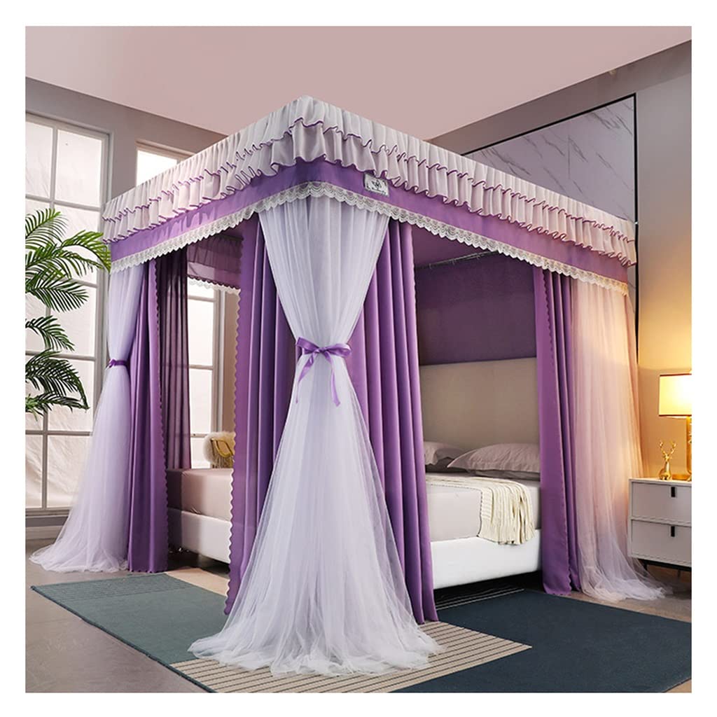 Moustiquaire double baldaquin pour grand lit de 1,8m ou 2m avec support