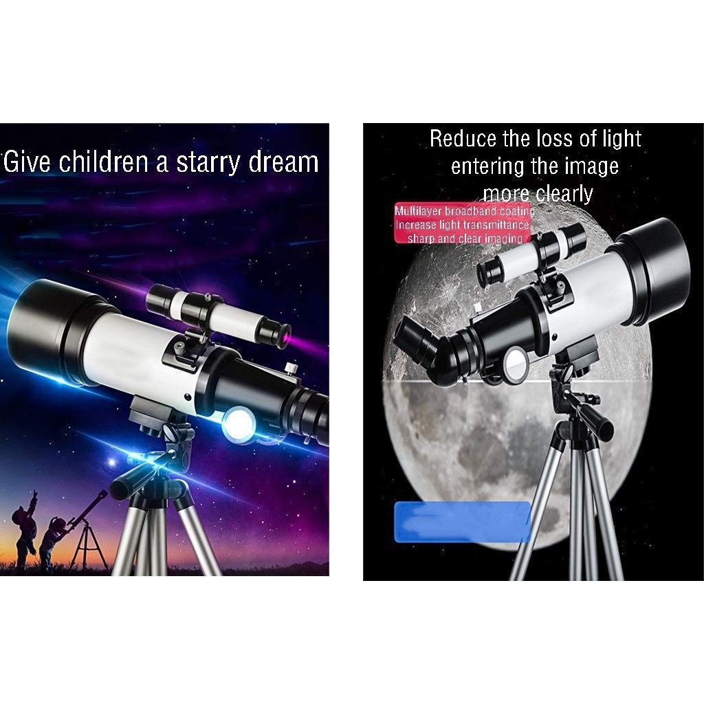 Télescopes Ultra HD pour débutants en Astronomie, télescope astronomique réfracteur à Monture de Calibre 50-100 mm pour, télescope de Voyage avec trépied, Sac de Transport et oculaire HD, doubleme